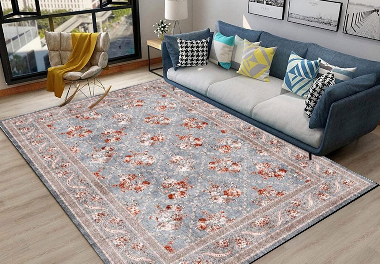 Stylish rugs and carpets enhancing modern interior design