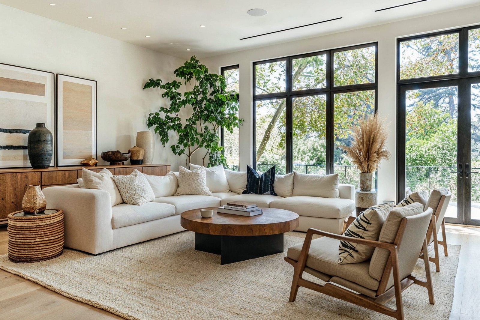 Japandi Home Decor living room with minimalist Japanese and Scandinavian furniture Japandi Home Decor living room with minimalist Japanese and Scandinavian furniture