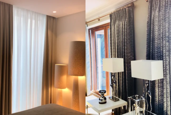 Curtains and fabric selection showcasing stylish window treatments with elegant textures, colors, and patterns for modern interior design